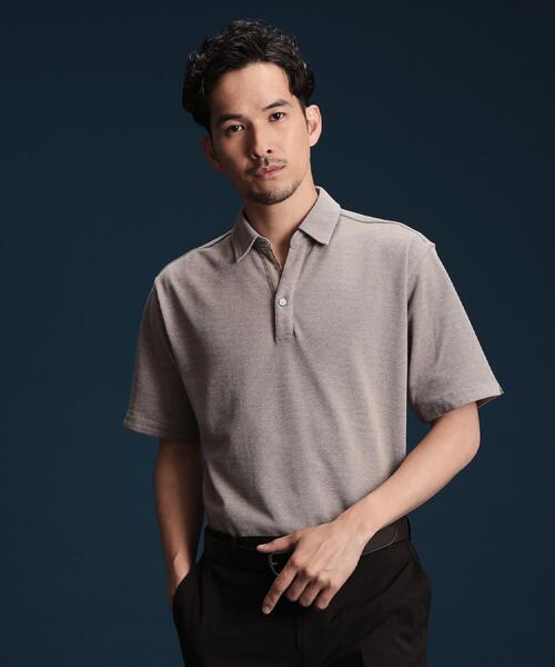 THE SHOP TK （ザ ショップ ティーケー ）の「シャンブレーカノコスキッパーポロシャツ（ポロシャツ・メンズ・ダークブラウン/ピンク系/ブルー系その他/グレー・02/03/04）」の2枚目の写真