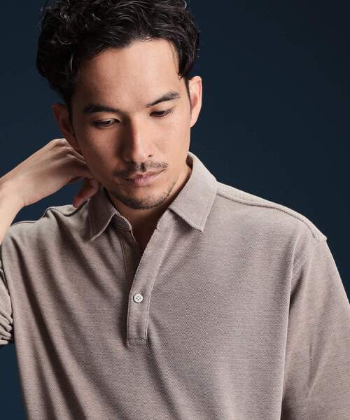 THE SHOP TK （ザ ショップ ティーケー ）の「シャンブレーカノコスキッパーポロシャツ（ポロシャツ・メンズ・ダークブラウン/ピンク系/ブルー系その他/グレー・02/03/04）」の17枚目の写真