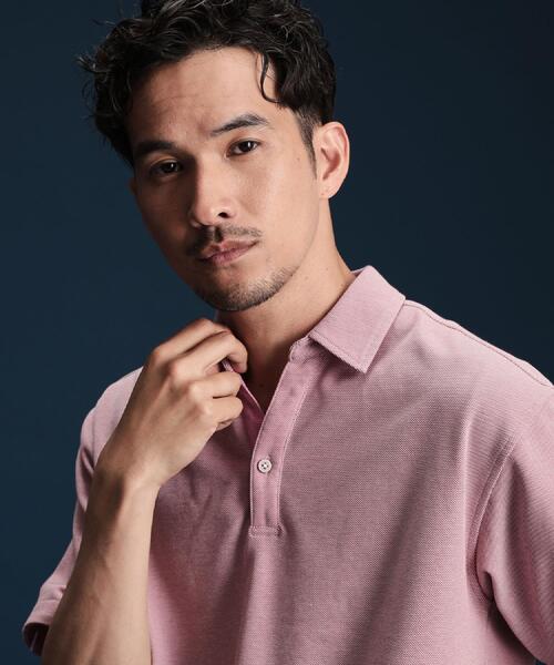 THE SHOP TK （ザ ショップ ティーケー ）の「シャンブレーカノコスキッパーポロシャツ（ポロシャツ・メンズ・ダークブラウン/ピンク系/ブルー系その他/グレー・02/03/04）」の4枚目の写真