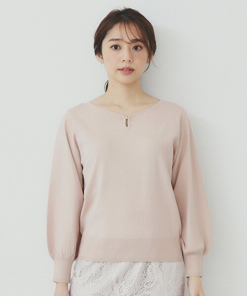 index（インデックス）の「パーツ付きハートネックニットトップス【洗濯機洗い可】（ニット/セーター・レディース・サンドベージュ/パープル/ネイビー/オフホワイト・38/42/40/36）」の21枚目の写真