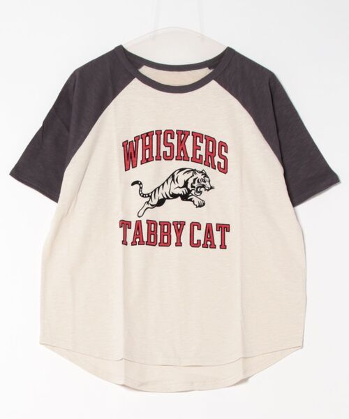 VENCEEXCHANGE（ヴァンスエクスチェンジ）の「WHISKERSラグランTシャツ（Tシャツ/カットソー・レディース・オフホワイト/アイボリー/チャコール・FREE）」の14枚目の写真
