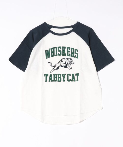 VENCEEXCHANGE（ヴァンスエクスチェンジ）の「WHISKERSラグランTシャツ（Tシャツ/カットソー・レディース・オフホワイト/アイボリー/チャコール・FREE）」の13枚目の写真