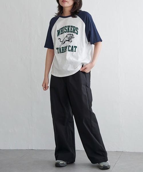 VENCEEXCHANGE（ヴァンスエクスチェンジ）の「WHISKERSラグランTシャツ（Tシャツ/カットソー・レディース・オフホワイト/アイボリー/チャコール・FREE）」の20枚目の写真