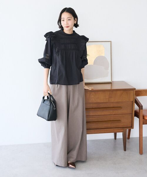 CRAFT STANDARD BOUTIQUE(クラフトスタンダードブティック)の「【ユニセックス】ワイドイージースラックス(スラックス・レディース・ブラウン・M/S/L)」の5枚目の写真