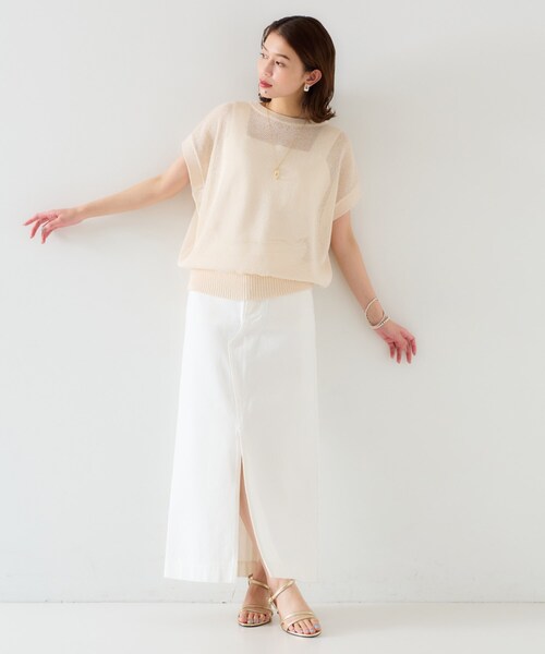UNTITLED(アンタイトル)の「【前後2WAY/清涼感】コクーンシルエット プルオーバーニット(ニット/セーター・レディース・オレンジ/ブラック/アイボリー/ブラウン系その他・44/02/04/00/48)」の9枚目の写真