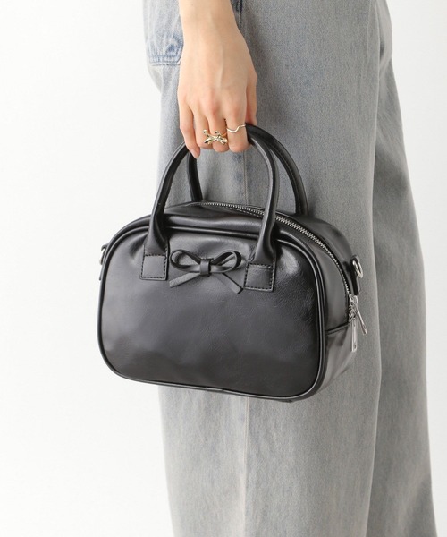 Heather（ヘザー）の「リボンボストンBAG　450351（ボストンバッグ・レディース・ブラック/ベージュ/レッド・ONE SIZE）」の7枚目の写真