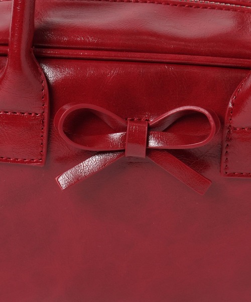 Heather（ヘザー）の「リボンボストンBAG　450351（ボストンバッグ・レディース・ブラック/ベージュ/レッド・ONE SIZE）」の9枚目の写真