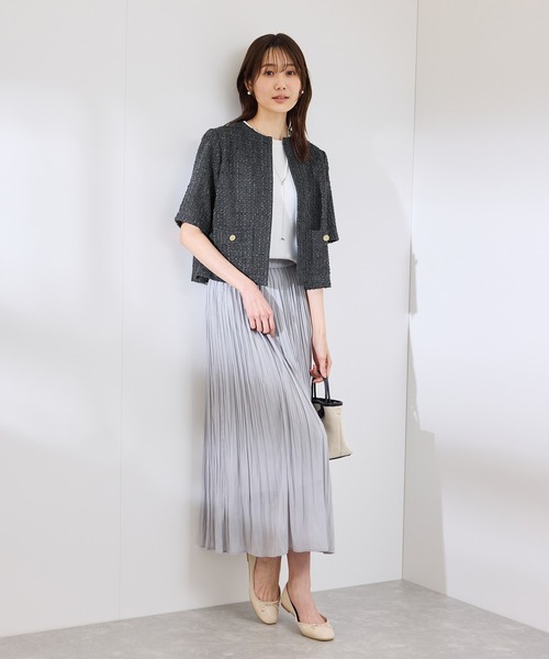 セール】【サマー・ツイード】ハーフスリーブジャケット（カーディガン