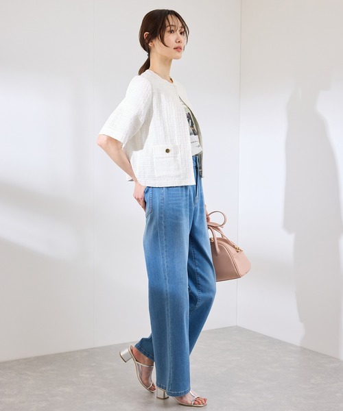 セール】【サマー・ツイード】ハーフスリーブジャケット（カーディガン