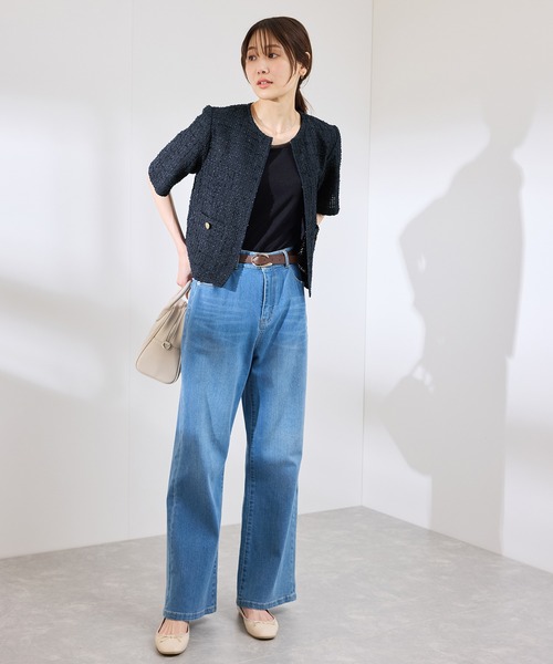 セール】【サマー・ツイード】ハーフスリーブジャケット（カーディガン