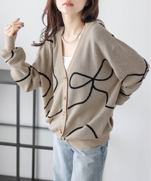 AMELY | リボンラインニットカーディガン(カーディガン/ボレロ)