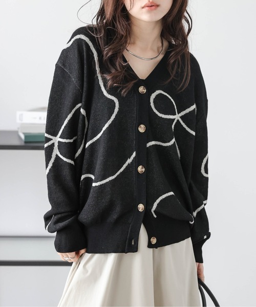 セール】リボンラインニットカーディガン（カーディガン/ボレロ