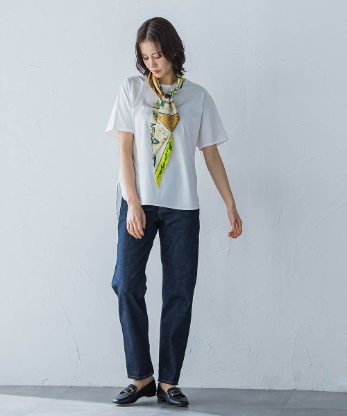 LAUTREAMONT（ロートレアモン）の「リュクスデイリーカットソー≪洗濯機で洗える≫（Tシャツ/カットソー・レディース・ホワイト/ブラック/ブルー/チャコールグレー/オレンジ・9号/11号）」の22枚目の写真