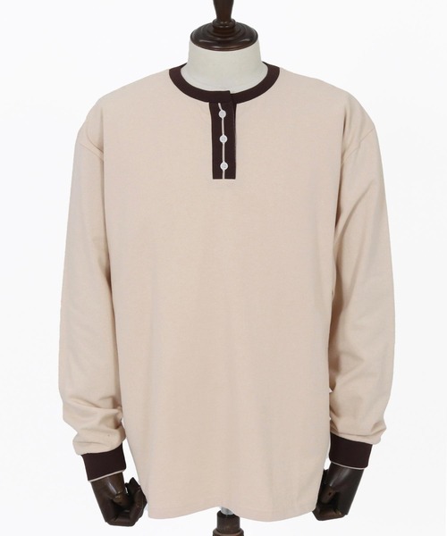 CAMBIO(カンビオ)の「mlt5203- クレリック風ヘンリーネックカットソー(Tシャツ/カットソー・メンズ・ブラック/グレー/ベージュ・L/S/M)」の21枚目の写真