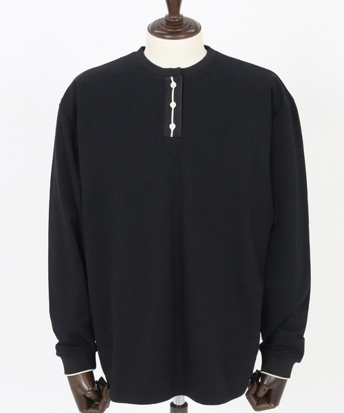 CAMBIO(カンビオ)の「mlt5203- クレリック風ヘンリーネックカットソー(Tシャツ/カットソー・メンズ・ブラック/グレー/ベージュ・L/S/M)」の22枚目の写真