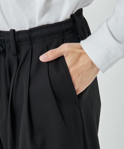 24SSマーカウェア TRIPLE PLEATED EASY TROUSERS MARKAWARE(マーカウェア) - TRIPLE PLEATED EASY TROUSERS GIZA COTTON