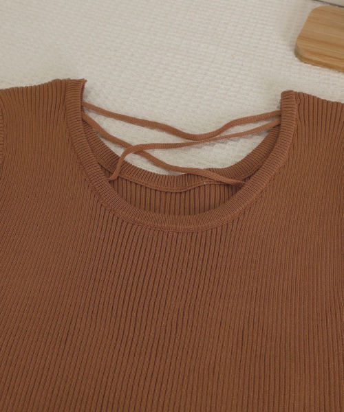 Miniministore(ミニミニストア)の「フレンチスリーブ サマーニット 韓国風(ニット/セーター・レディース・ブラック/ホワイト/ブラウン・FREE)」の12枚目の写真