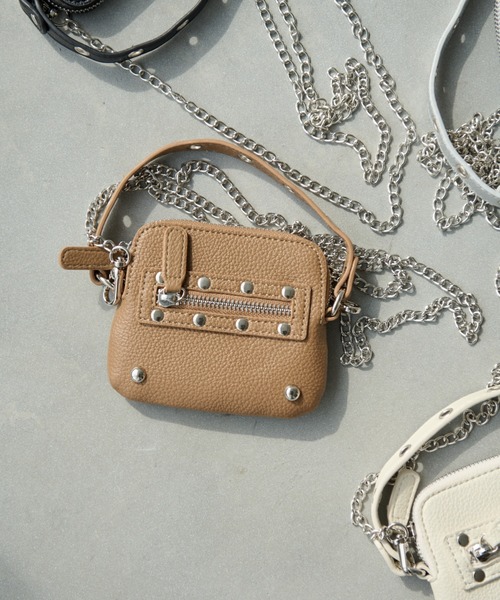 Shelly island（シェリーアイランド）の「ミニバッグ/プチポシェット/財布（ショルダーバッグ・レディース・ブラック/ホワイト/ベージュ・FREE）」の3枚目の写真