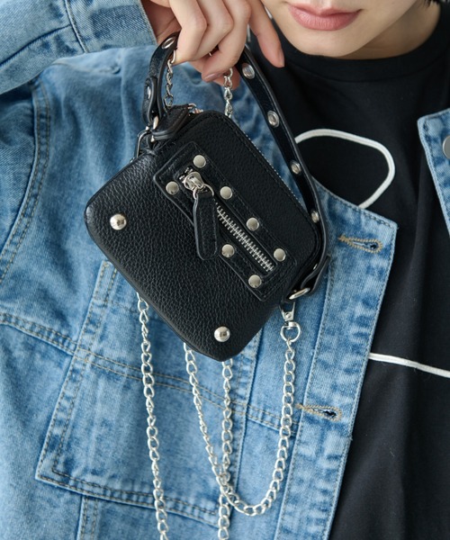 Shelly island（シェリーアイランド）の「ミニバッグ/プチポシェット/財布（ショルダーバッグ・レディース・ブラック/ホワイト/ベージュ・FREE）」の2枚目の写真