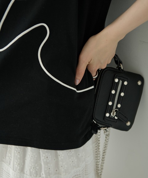 Shelly island（シェリーアイランド）の「ミニバッグ/プチポシェット/財布（ショルダーバッグ・レディース・ブラック/ホワイト/ベージュ・FREE）」の6枚目の写真