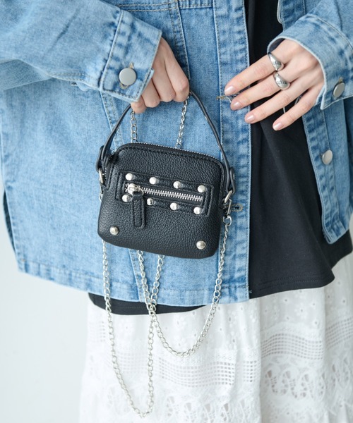 Shelly island（シェリーアイランド）の「ミニバッグ/プチポシェット/財布（ショルダーバッグ・レディース・ブラック/ホワイト/ベージュ・FREE）」の8枚目の写真