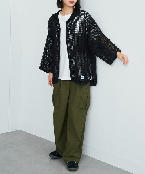 ARMY TWILL（アーミーツイル）の「【ARMY TWILL】Cotton Mesh Shirt AM-2513006（シャツ/ブラウス・メンズ・アイボリー/ブラック・S）」の15枚目の写真