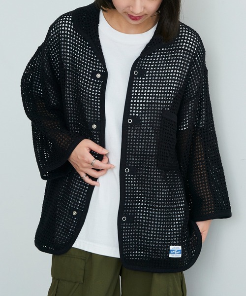 ARMY TWILL（アーミーツイル）の「【ARMY TWILL】Cotton Mesh Shirt AM-2513006（シャツ/ブラウス・メンズ・アイボリー/ブラック・S）」の10枚目の写真