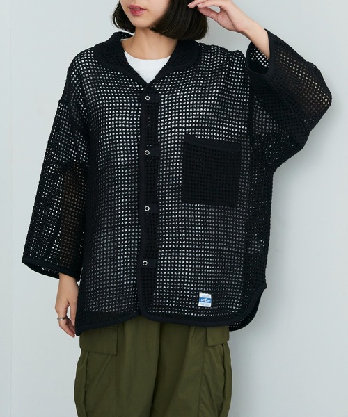 ARMY TWILL（アーミーツイル）の「【ARMY TWILL】Cotton Mesh Shirt AM-2513006（シャツ/ブラウス・メンズ・アイボリー/ブラック・S）」の9枚目の写真