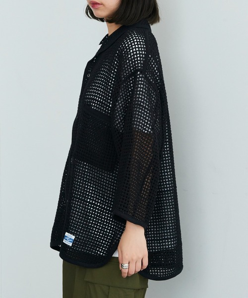 ARMY TWILL（アーミーツイル）の「【ARMY TWILL】Cotton Mesh Shirt AM-2513006（シャツ/ブラウス・メンズ・アイボリー/ブラック・S）」の12枚目の写真