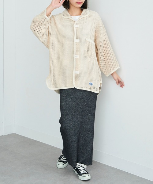 ARMY TWILL（アーミーツイル）の「【ARMY TWILL】Cotton Mesh Shirt AM-2513006（シャツ/ブラウス・メンズ・アイボリー/ブラック・S）」の8枚目の写真