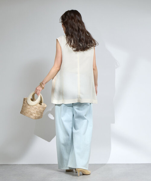 La boutique BonBon(ラブティックボンボン)の「パールハンドルブレードバスケットS(トートバッグ・レディース・ベージュ・FREE)」の5枚目の写真