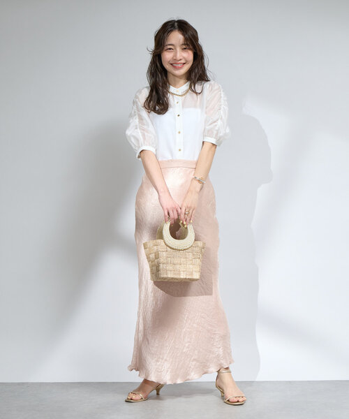 La boutique BonBon(ラブティックボンボン)の「パールハンドルブレードバスケットS(トートバッグ・レディース・ベージュ・FREE)」の12枚目の写真