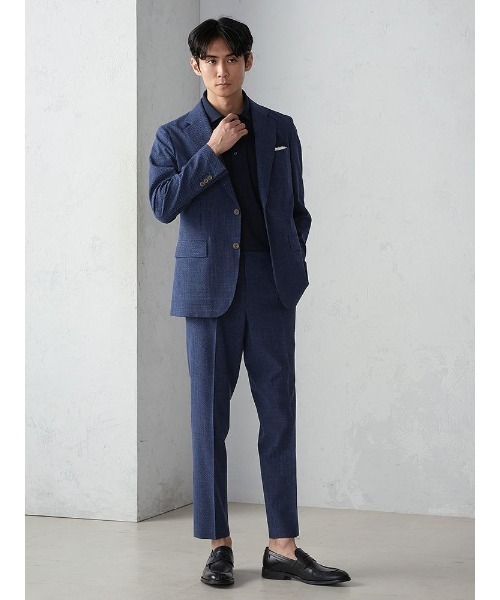 THE SUIT COMPANY パンツスーツ チェック ネイビー 42 セット THE SUIT COMPANY パンツスーツ チェック ネイビー 42 セット