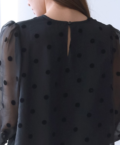 DAY CLOSET(デイ クローゼット)の「レディース 長袖シースルードットバルーンブラウス(シャツ/ブラウス・レディース・ブラック・FREE)」の14枚目の写真
