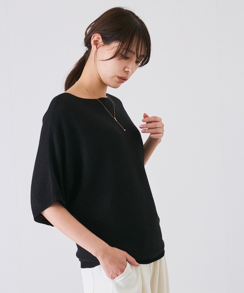 Jayro(ジャイロ)の「ドルマン5分袖ラメニット(Tシャツ/カットソー・レディース・ブラック/グレー/ホワイト系その他/ピンク/ベージュ・FREE)」の20枚目の写真