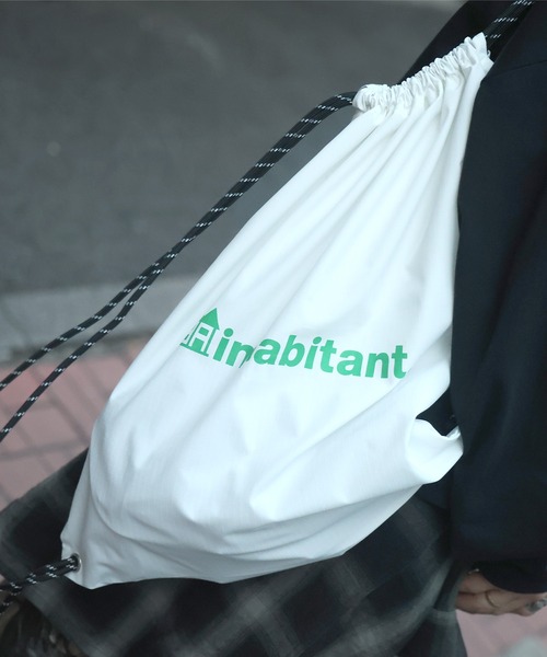 INHABITANT（インハビタント）の「【INHABITANT】ワンポイント ブランドロゴプリント ベーシック ナップザック メンズ レディース（バックパック/リュック・メンズ・グリーン/オレンジ/イエロー/ブラック/ブルー/グレー/ホワイト/パープル・FREE）」の16枚目の写真