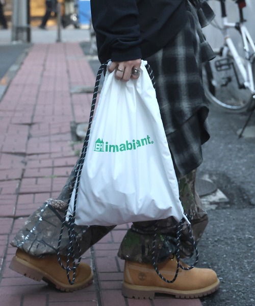 INHABITANT（インハビタント）の「【INHABITANT】ワンポイント ブランドロゴプリント ベーシック ナップザック メンズ レディース（バックパック/リュック・メンズ・グリーン/オレンジ/イエロー/ブラック/ブルー/グレー/ホワイト/パープル・FREE）」の11枚目の写真