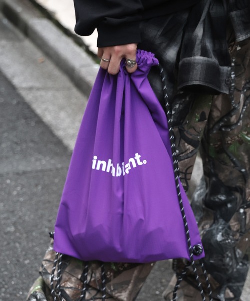 INHABITANT（インハビタント）の「【INHABITANT】ワンポイント ブランドロゴプリント ベーシック ナップザック メンズ レディース（バックパック/リュック・メンズ・グリーン/オレンジ/イエロー/ブラック/ブルー/グレー/ホワイト/パープル・FREE）」の21枚目の写真