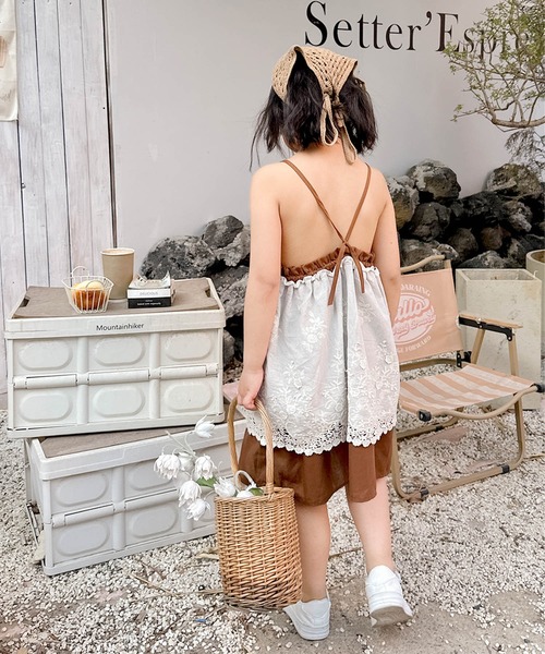 aimoha（アイモハ）の「【aimoha-KIDS-】キッズ かぎ針編みキャミワンピ＋バブーシュカセット (SS)（ワンピース・キッズ・チョコ・90/100/110/120/130）」の11枚目の写真