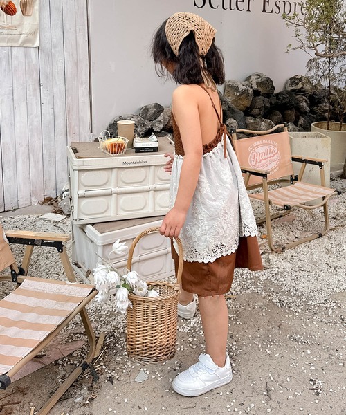 aimoha（アイモハ）の「【aimoha-KIDS-】キッズ かぎ針編みキャミワンピ＋バブーシュカセット (SS)（ワンピース・キッズ・チョコ・90/100/110/120/130）」の12枚目の写真