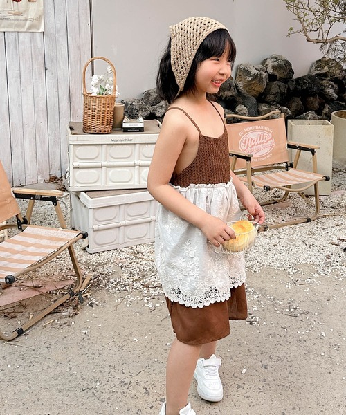 aimoha（アイモハ）の「【aimoha-KIDS-】キッズ かぎ針編みキャミワンピ＋バブーシュカセット (SS)（ワンピース・キッズ・チョコ・90/100/110/120/130）」の14枚目の写真