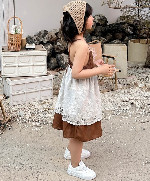 aimoha（アイモハ）の「【aimoha-KIDS-】キッズ かぎ針編みキャミワンピ＋バブーシュカセット (SS)（ワンピース・キッズ・チョコ・90/100/110/120/130）」の13枚目の写真