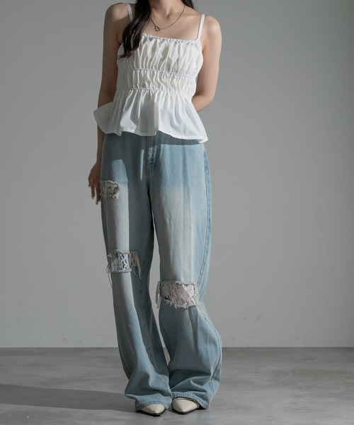 apres jour mignon（アプレジュールミニョン）の「シャーリングビスチェ【ZOZOTOWN限定アイテム】（その他トップス・レディース・オフホワイト/ブラック/レッド/ネイビー/その他・フリー/X-LARGE）」の7枚目の写真