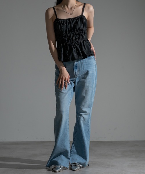 apres jour mignon（アプレジュールミニョン）の「シャーリングビスチェ【ZOZOTOWN限定アイテム】（その他トップス・レディース・オフホワイト/ブラック/レッド/ネイビー/その他・フリー/X-LARGE）」の10枚目の写真