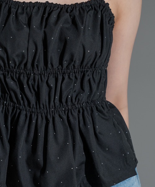 apres jour mignon（アプレジュールミニョン）の「シャーリングビスチェ【ZOZOTOWN限定アイテム】（その他トップス・レディース・オフホワイト/ブラック/レッド/ネイビー/その他・フリー/X-LARGE）」の11枚目の写真