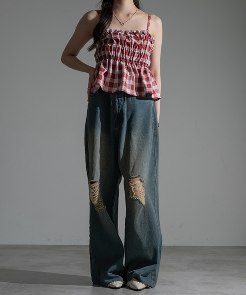 apres jour mignon（アプレジュールミニョン）の「シャーリングビスチェ【ZOZOTOWN限定アイテム】（その他トップス・レディース・オフホワイト/ブラック/レッド/ネイビー/その他・フリー/X-LARGE）」の15枚目の写真