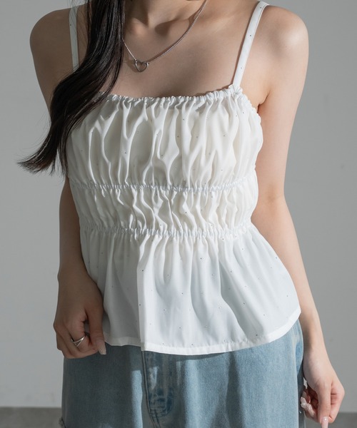 apres jour mignon（アプレジュールミニョン）の「シャーリングビスチェ【ZOZOTOWN限定アイテム】（その他トップス・レディース・オフホワイト/ブラック/レッド/ネイビー/その他・フリー/X-LARGE）」の16枚目の写真