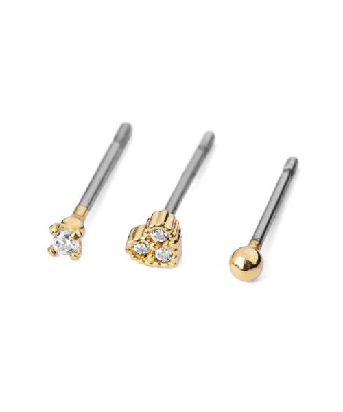 ANEMONE（アネモネ）の「ビジューハートピアス[3ペアセット]（ピアス（両耳用）・レディース・ゴールド/ピンクゴールド・FREE）」の3枚目の写真