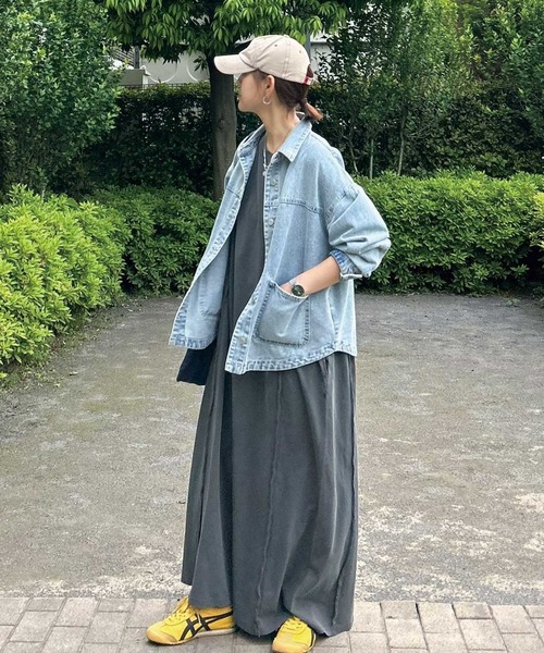 CORNERS by KR（コーナーズバイケーアール）の「【CORNERS by KR】ピグメントデザインカットロングワンピース（ワンピース・レディース・カーキ/ブラック/チャコールグレー・L/M）」の21枚目の写真