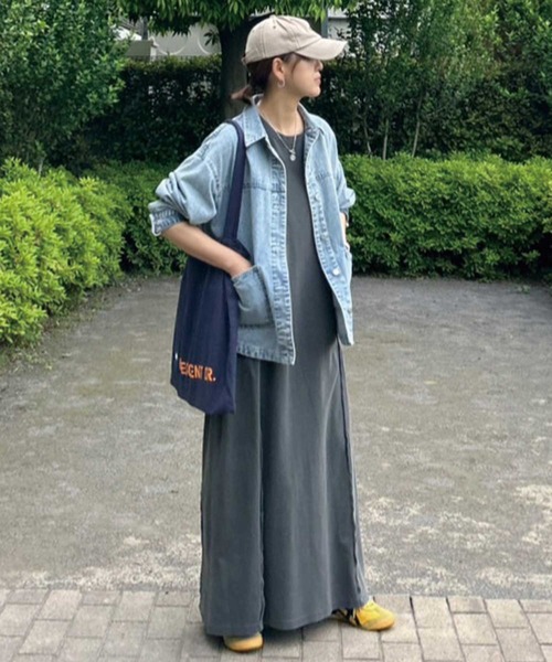 CORNERS by KR（コーナーズバイケーアール）の「【CORNERS by KR】ピグメントデザインカットロングワンピース（ワンピース・レディース・カーキ/ブラック/チャコールグレー・L/M）」の19枚目の写真